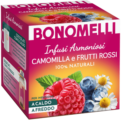 Натуральний чай з ромашки та червоних ягід Bonomelli Camomilla e Frutti Rossi (12x2г) 24г Італія