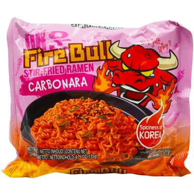 Локшина швидкого приготування Fire Bull Stir-Fried Ramen Carbonara 135г Південна Корея