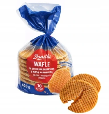 Голландські вафлі з карамеллю Bonitki Wafle Oblatky 400г Польща