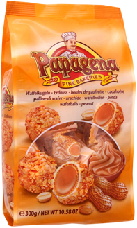 Цукерки Papagena (папагена вафельні кульки в арахісі з арахісовим кремом усередині) Австрія 300 г