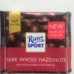 Шоколад Ritter Sport DARK WHOLE HAZELNUTS (цілісний лісовий горіх) Німеччина 100г
