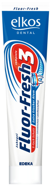 Зубна паста Elkos Fluor-Fresh-3 (з вмістом фтору) Німеччина 125г