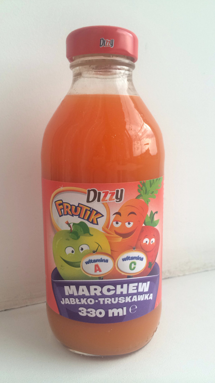 Сік дитячий Dizzy Frutik (яблуко, морква, полуниця) Польща 330 мл
