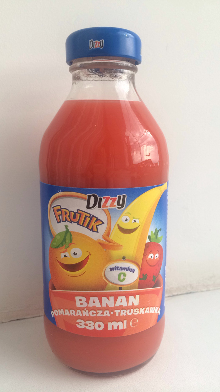 Сік дитячий Dizzy Frutik (апельсин, банан, полуниця) Польща 330 мл