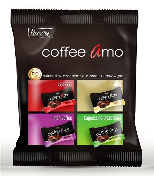 Цукерки-карамель в шоколаді 4 смаку Coffee Amo Польща 100г