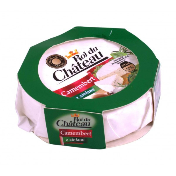 Сир камамбер із білою цвіллю натуральний із зеленню Roi du Chateau Camembert 120 г.