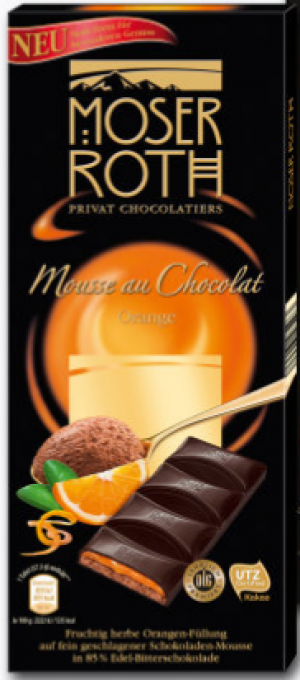 Шоколад чорний Moser Roth Mousse Au Chocolat Orange , 150 г